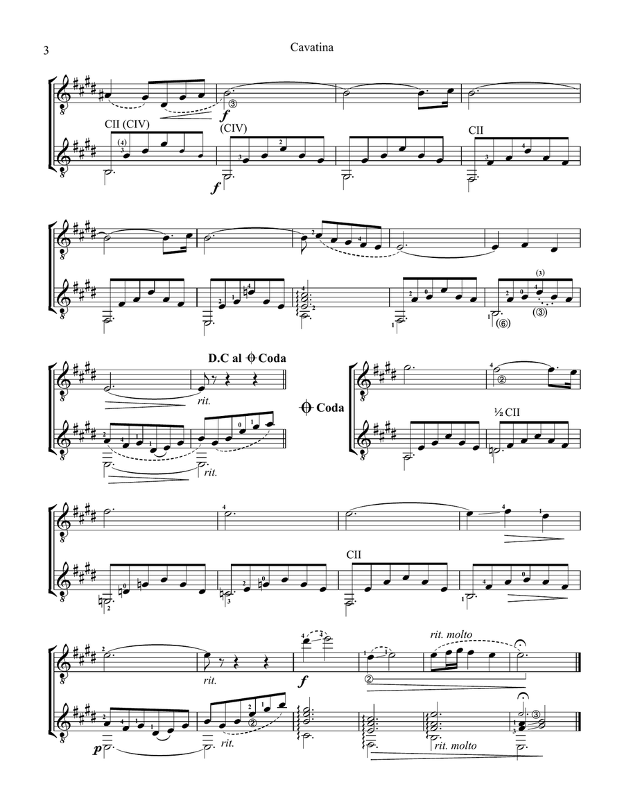 Cavatina Cavatina Acoustic Guitar scores gallery preview page 3