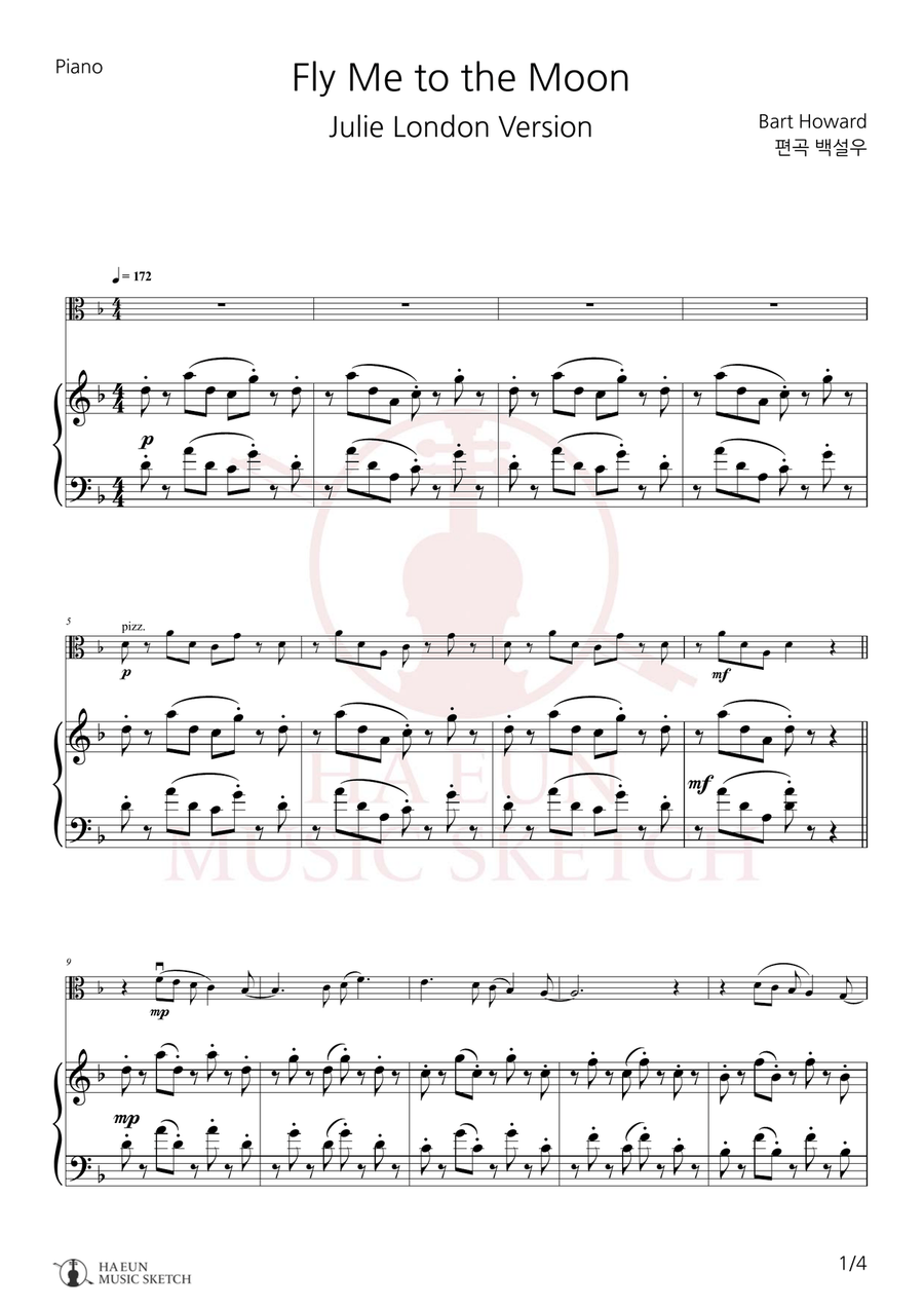 Fly Me To The Moon (In Other Words) Chamber Music scores gallery preview page 1
