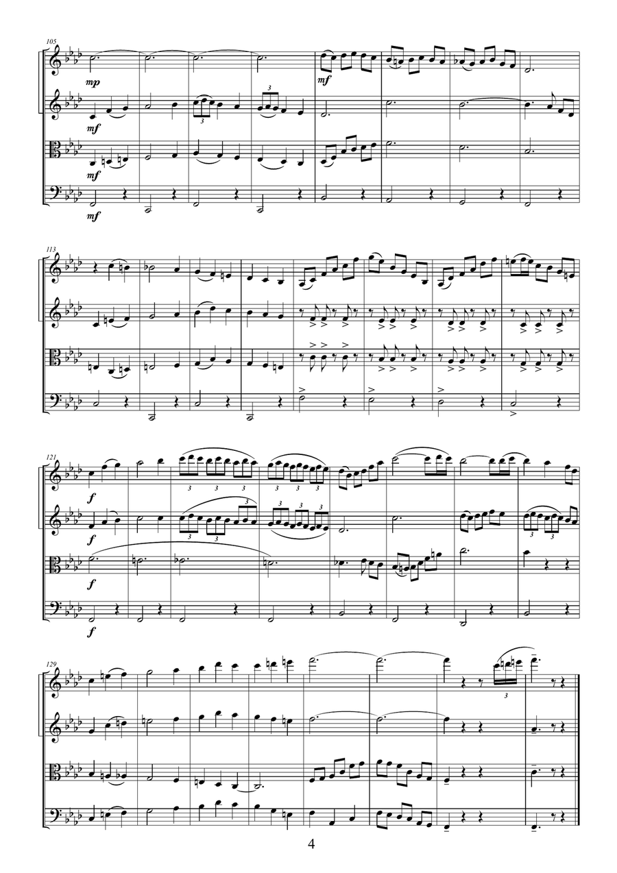 SOUS LE CIEL DE PARIS SOUS LE CIEL DE PARIS String Quartet scores gallery preview page 4