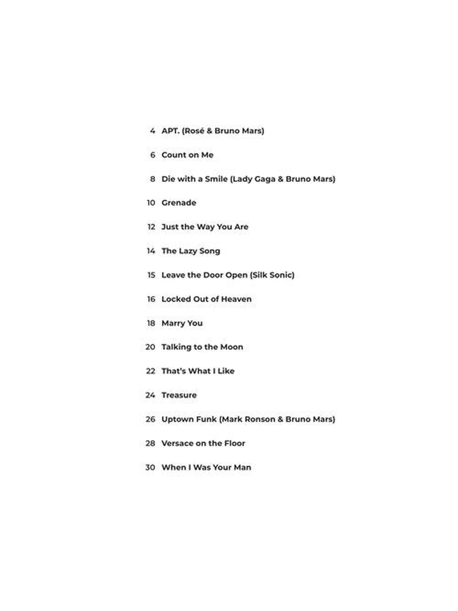 Bruno Mars – Super Easy Songbook Easy Piano scores gallery preview page 3