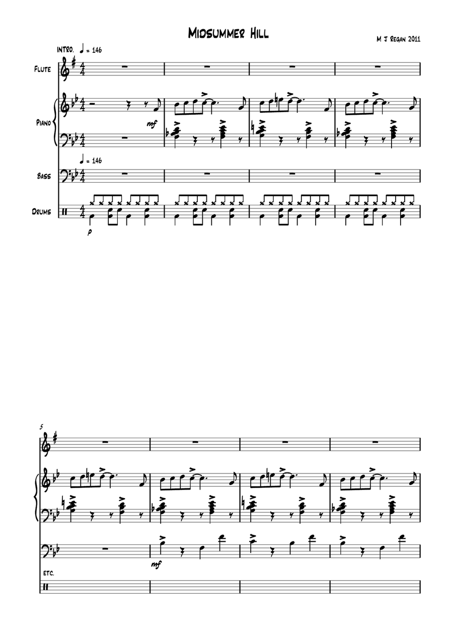 Midsummer Hill Midsummer Hill Jazz Ensemble scores gallery preview page 1