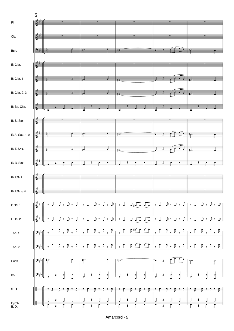 Amarcord Concert Band scores gallery preview page 4