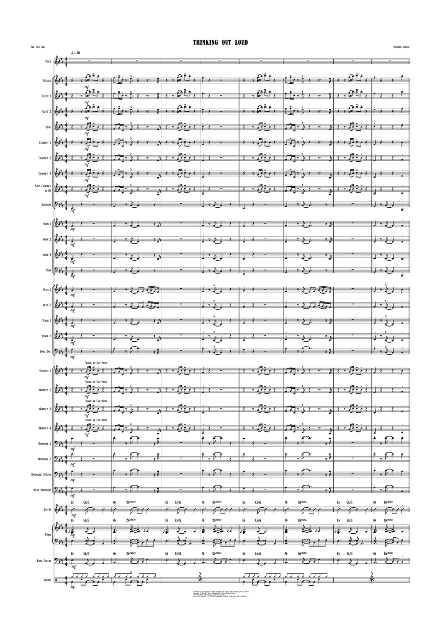 Thinking Out Loud Thinking Out Loud Concert Band scores gallery preview page 1