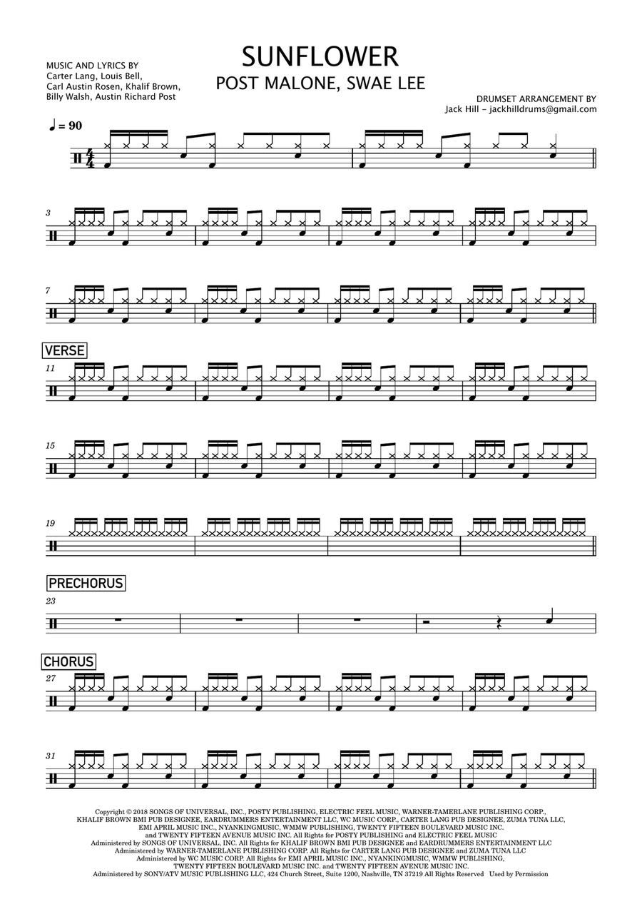 Sunflower Drum Set scores gallery preview page 1