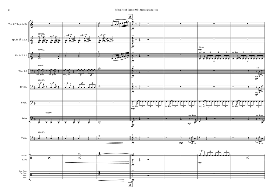 Robin Hood Prince Of Thieves Main Title Baritone Horn TC scores gallery preview page 2