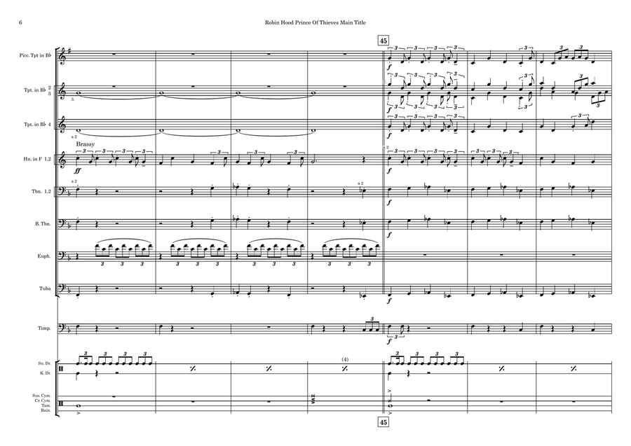 Robin Hood Prince Of Thieves Main Title Baritone Horn TC scores gallery preview page 6