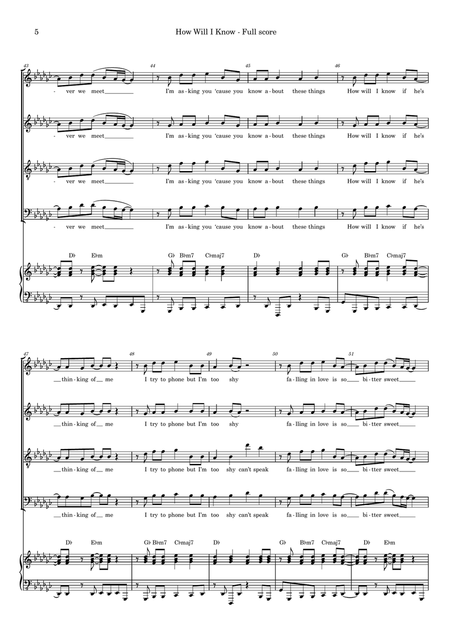 How Will I Know How Will I Know 4-Part scores gallery preview page 5