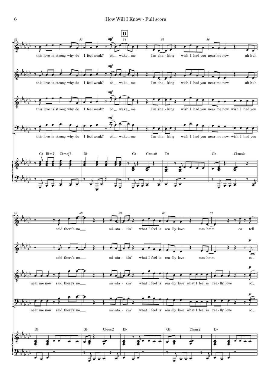 How Will I Know How Will I Know 4-Part scores gallery preview page 6