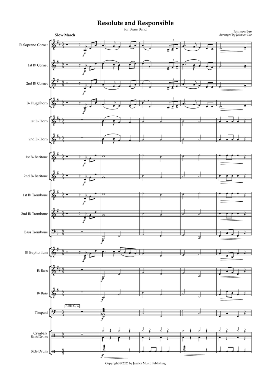 Resolute and Responsible Brass Band scores gallery preview page 1