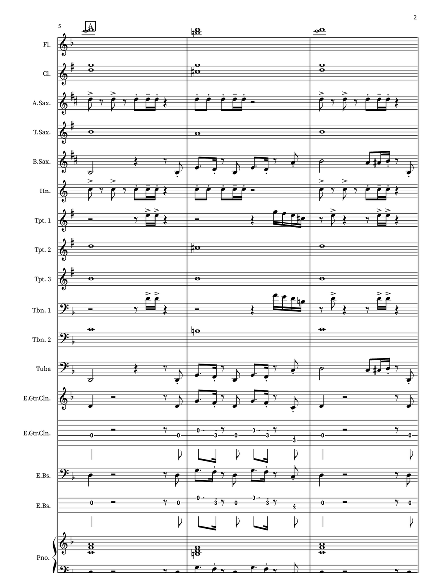 Uptown Funk Uptown Funk Marching Band scores gallery preview page 2