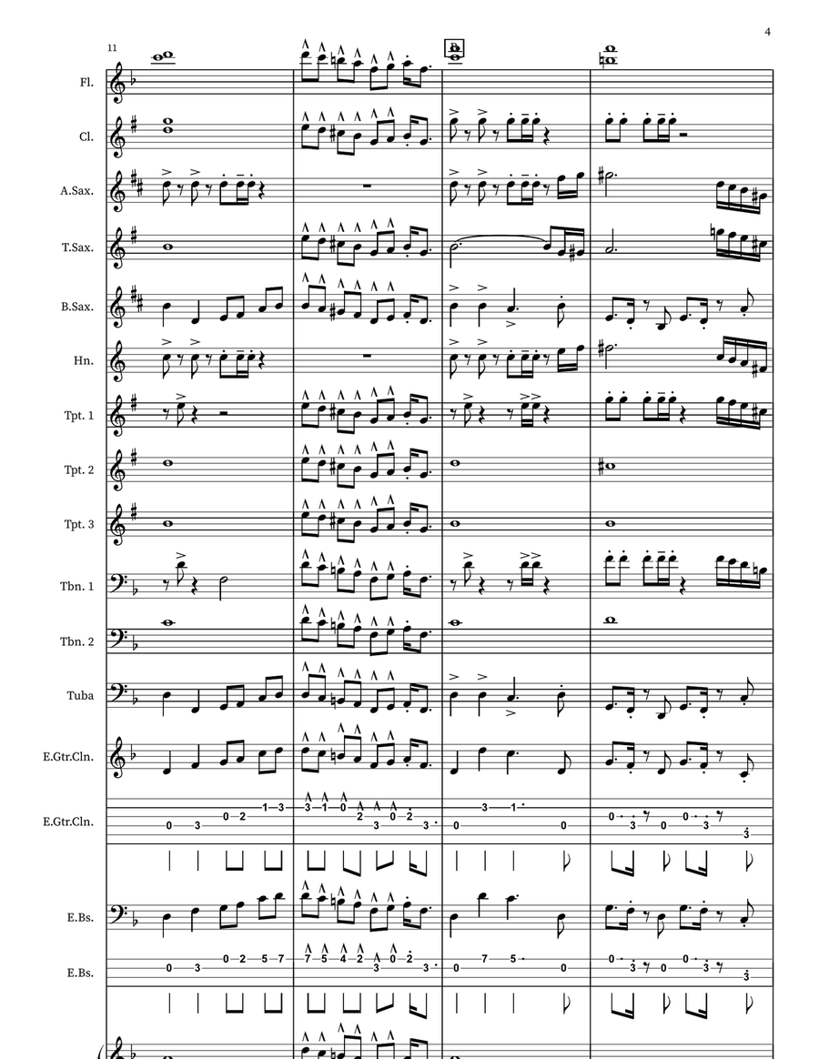 Uptown Funk Uptown Funk Marching Band scores gallery preview page 4