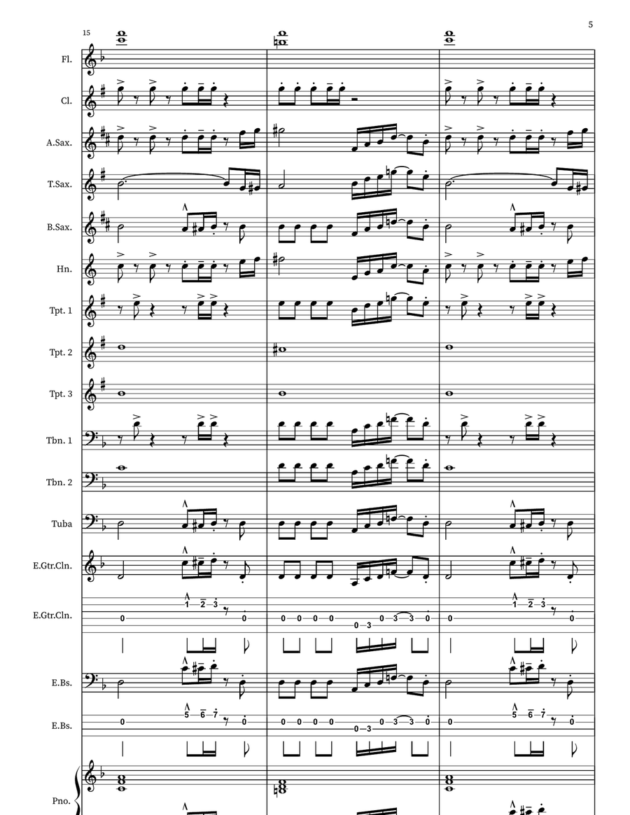 Uptown Funk Uptown Funk Marching Band scores gallery preview page 5