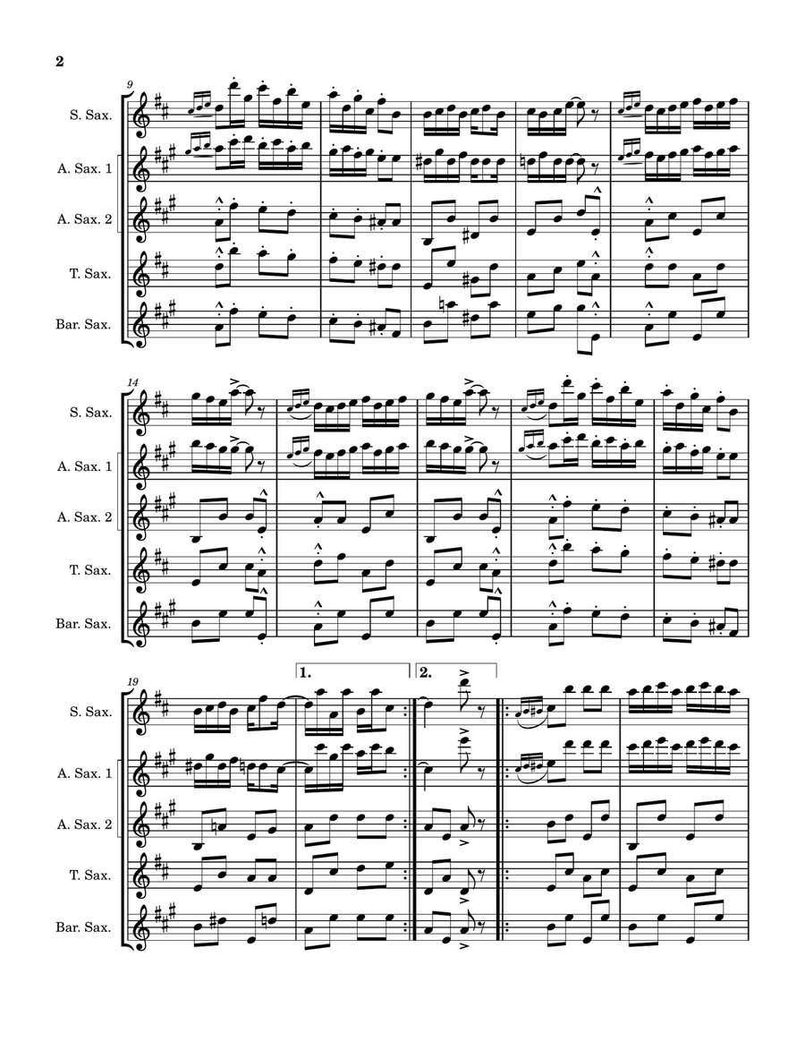 Honeymoon Rag Honeymoon Rag Saxophone Quintet scores gallery preview page 2