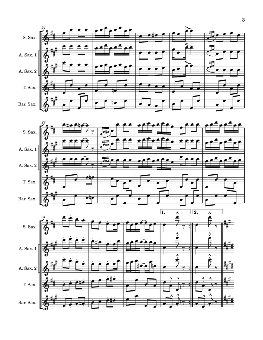 Honeymoon Rag Honeymoon Rag Saxophone Quintet scores gallery preview page 3