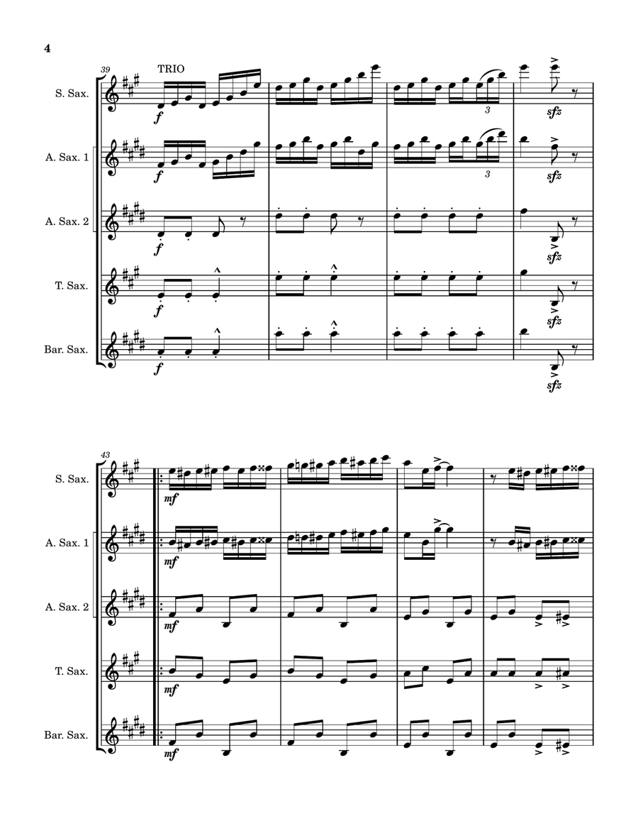 Honeymoon Rag Honeymoon Rag Saxophone Quintet scores gallery preview page 4