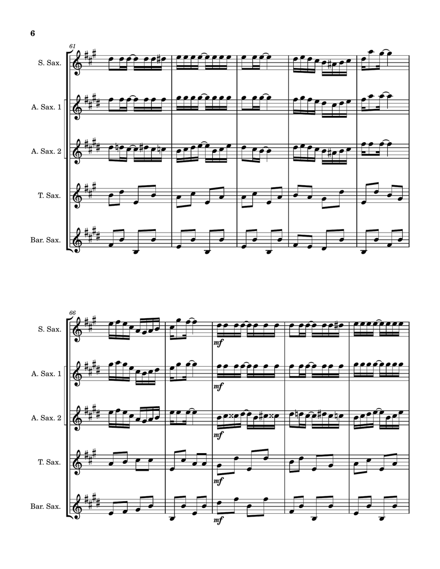 Honeymoon Rag Honeymoon Rag Saxophone Quintet scores gallery preview page 6