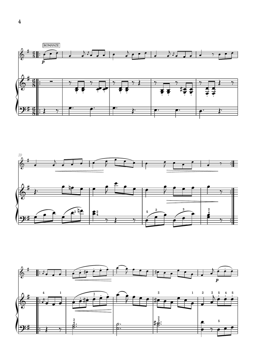 Beethoven: Sonatina in G, Anh. 5 No. 1 | flute sheet music w/ piano accompaniment Flute Solo scores gallery preview page 4