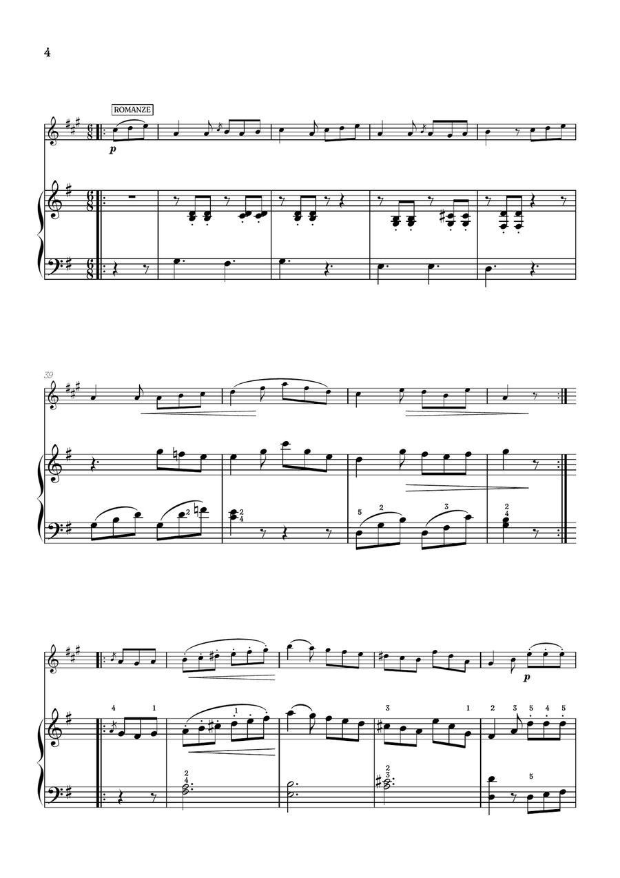 Beethoven: Sonatina in G, Anh. 5 No. 1 | trumpet sheet music w/ piano accompaniment B-Flat Trumpet scores gallery preview page 4