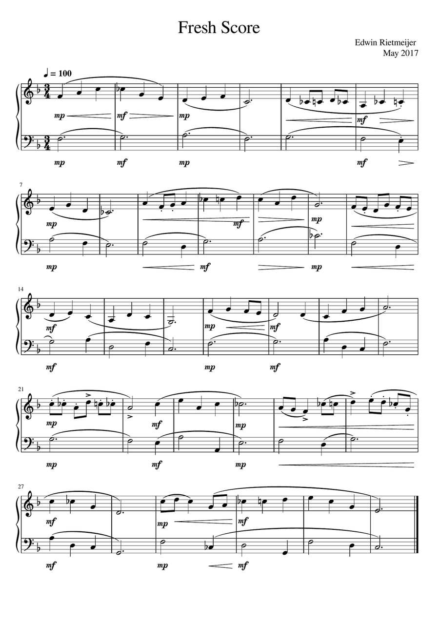 Fresh Score Fresh Score Easy Piano scores gallery preview page 1
