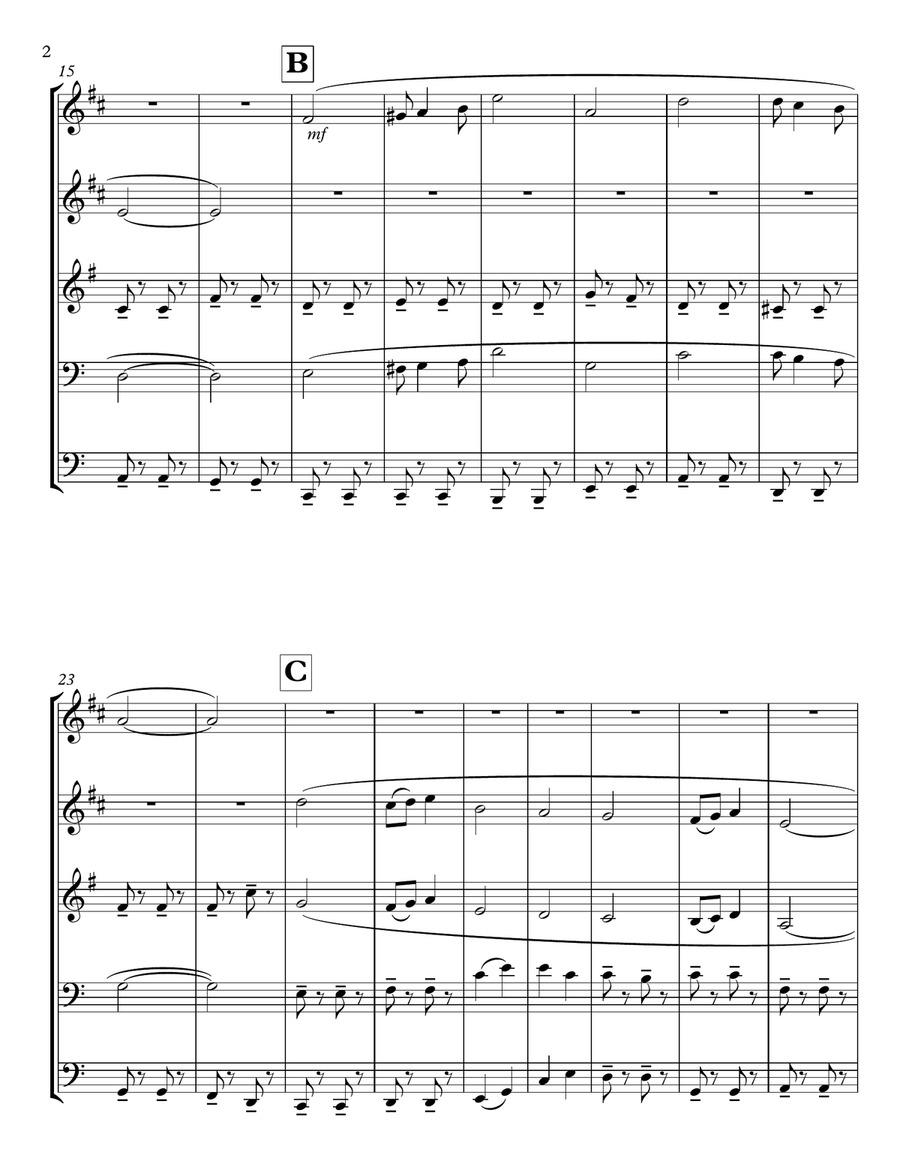 Pomp And Circumstance No. 1 Brass Quintet scores gallery preview page 2