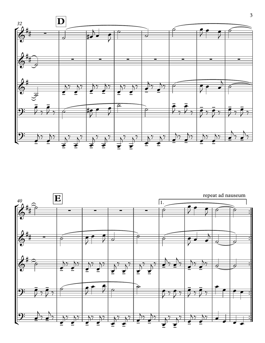 Pomp And Circumstance No. 1 Brass Quintet scores gallery preview page 3