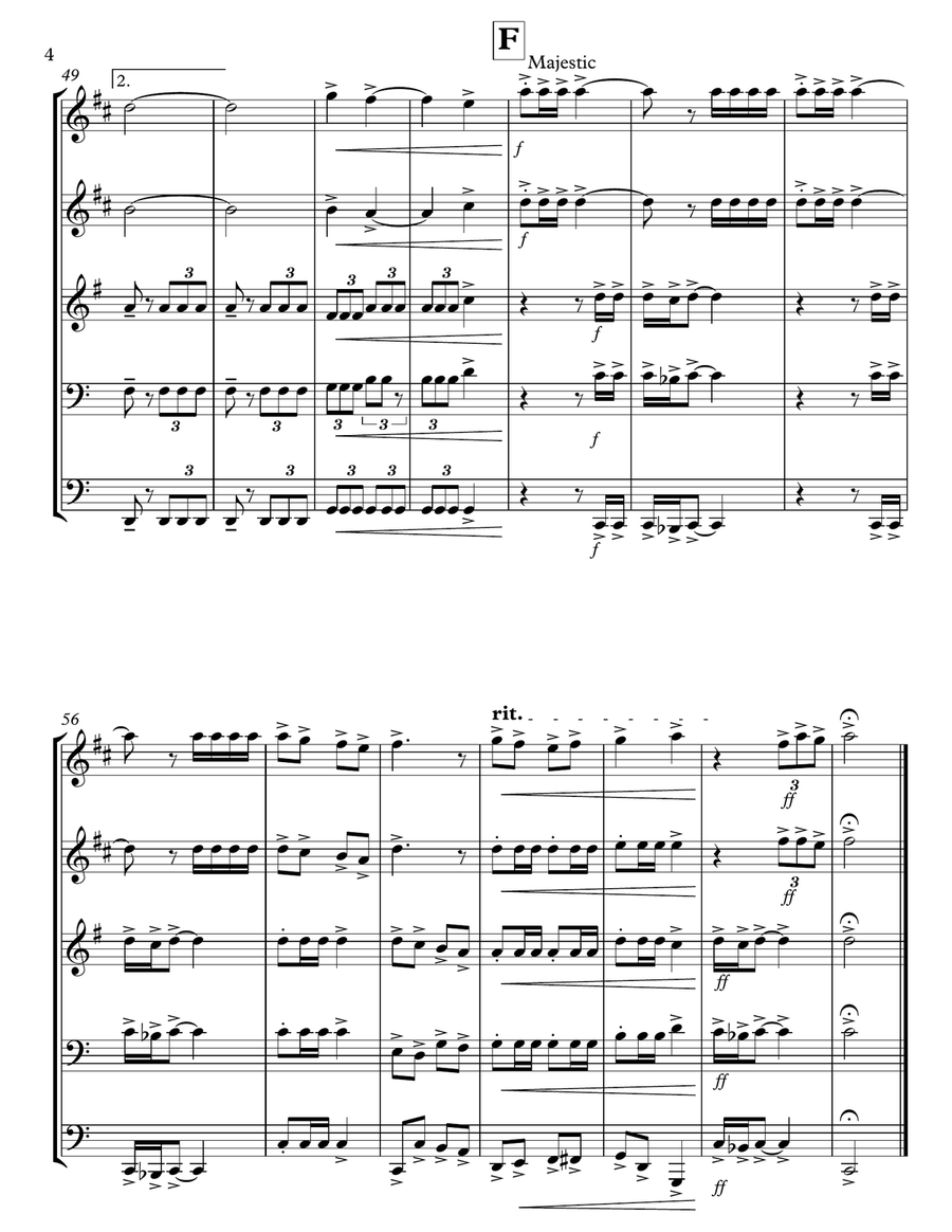 Pomp And Circumstance No. 1 Brass Quintet scores gallery preview page 4