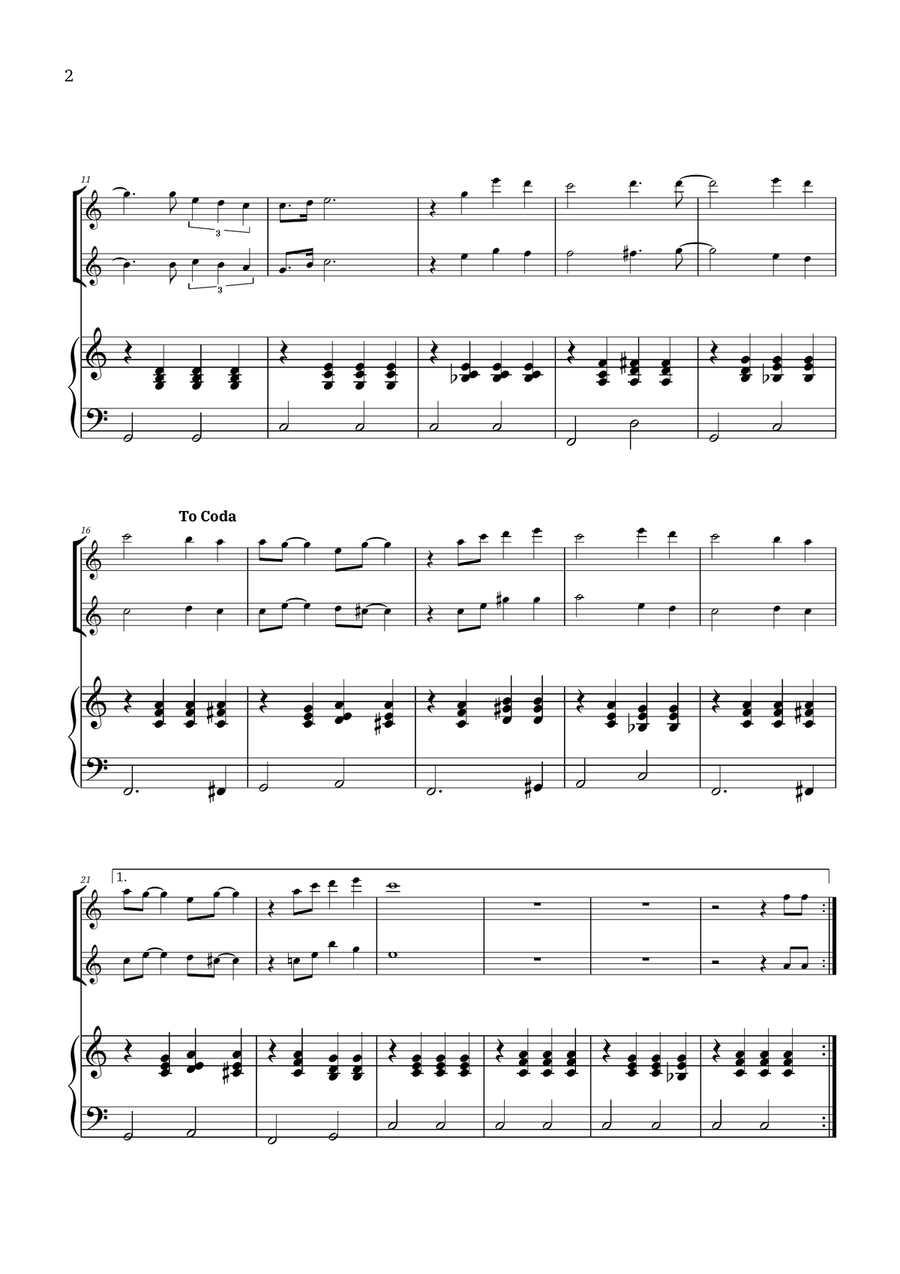 Bridge Over Troubled Water Woodwind Duet scores gallery preview page 2