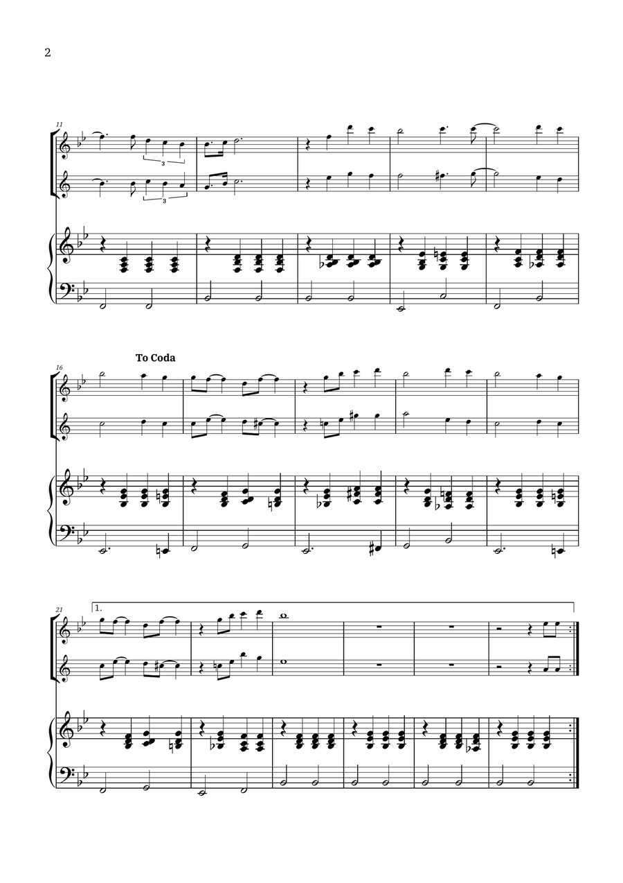 Bridge Over Troubled Water Woodwind Duet scores gallery preview page 2