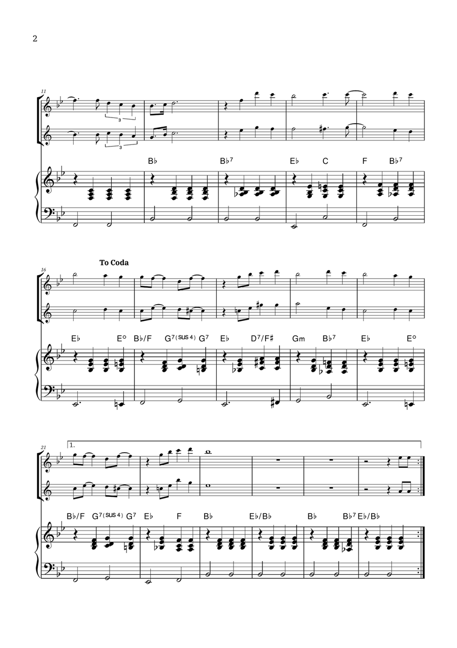 Bridge Over Troubled Water Woodwind Duet scores gallery preview page 2