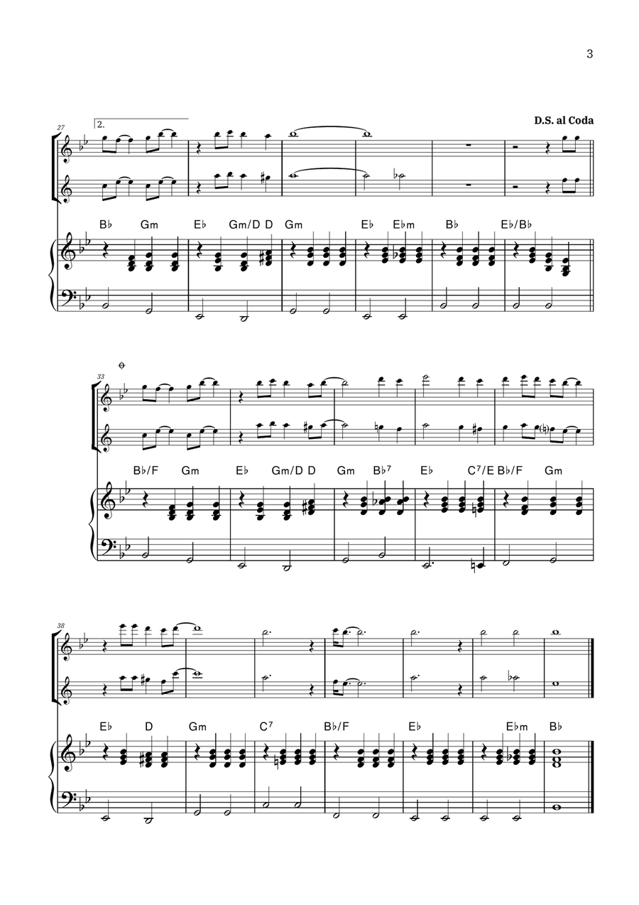 Bridge Over Troubled Water Woodwind Duet scores gallery preview page 3