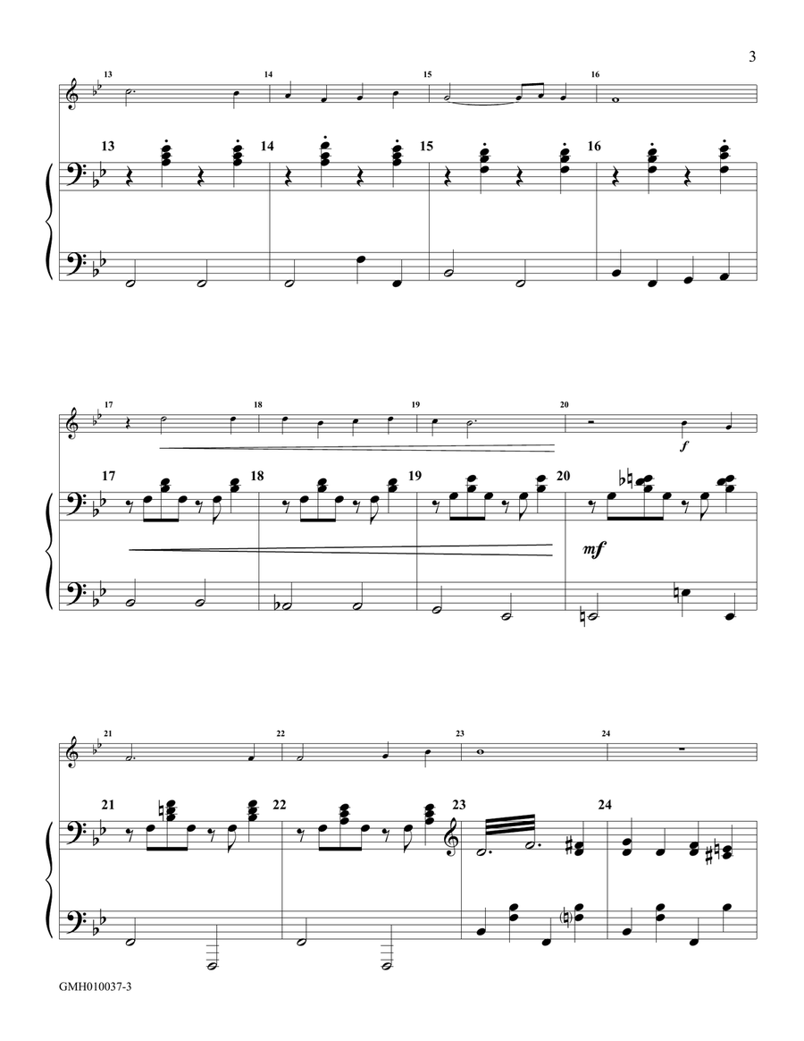 Just a Closer Walk with Thee (for handbell solo with piano accompaniment) Handbell Choir scores gallery preview page 3