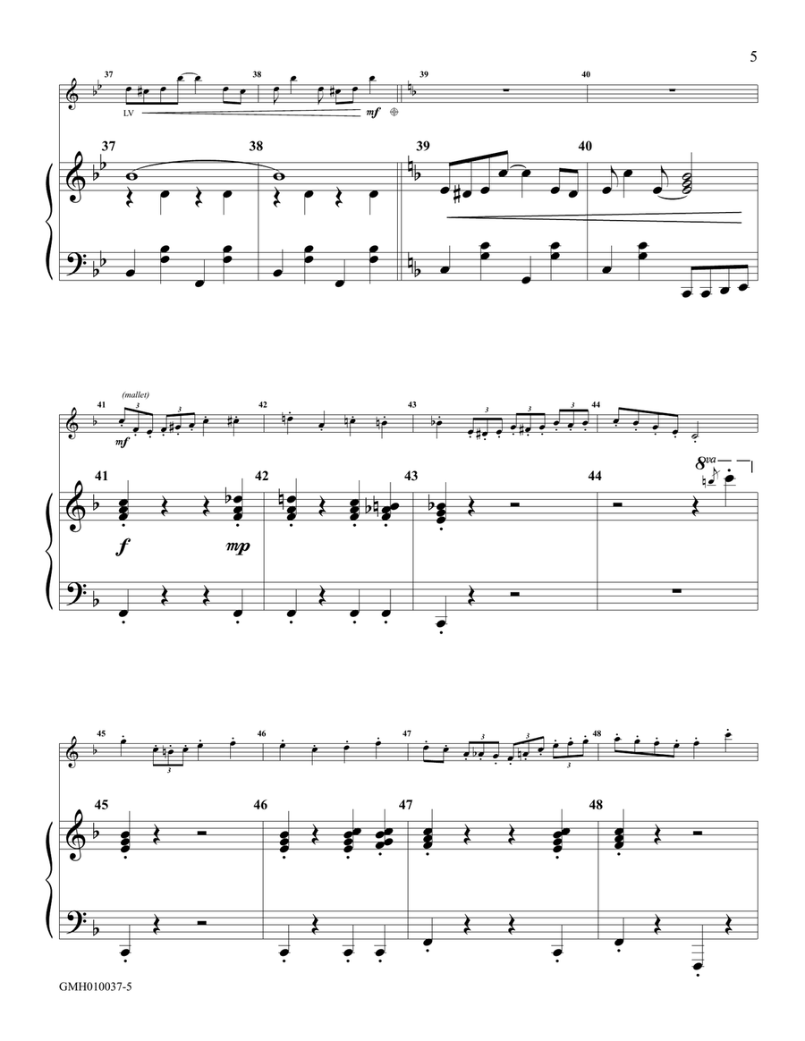 Just a Closer Walk with Thee (for handbell solo with piano accompaniment) Handbell Choir scores gallery preview page 5