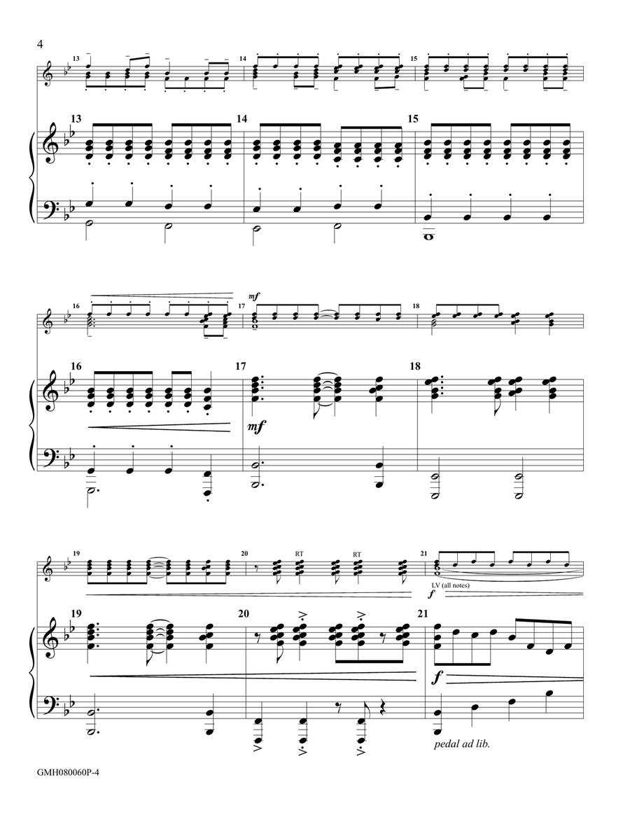 Ye Saints of the Lord – piano accompaniment to 8 bell version Handbell Choir scores gallery preview page 4