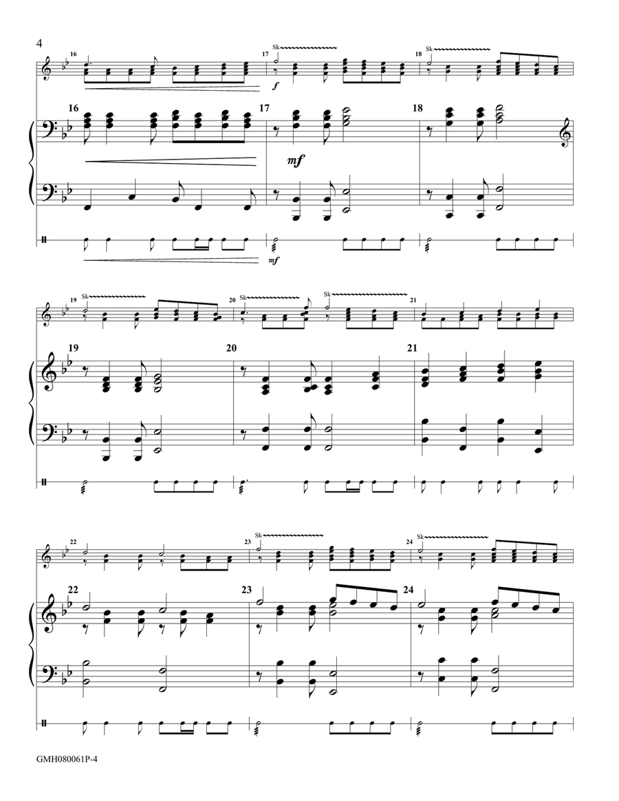 In Excelsis Deo – piano accompaniment to 8 bell version Handbell Choir scores gallery preview page 4