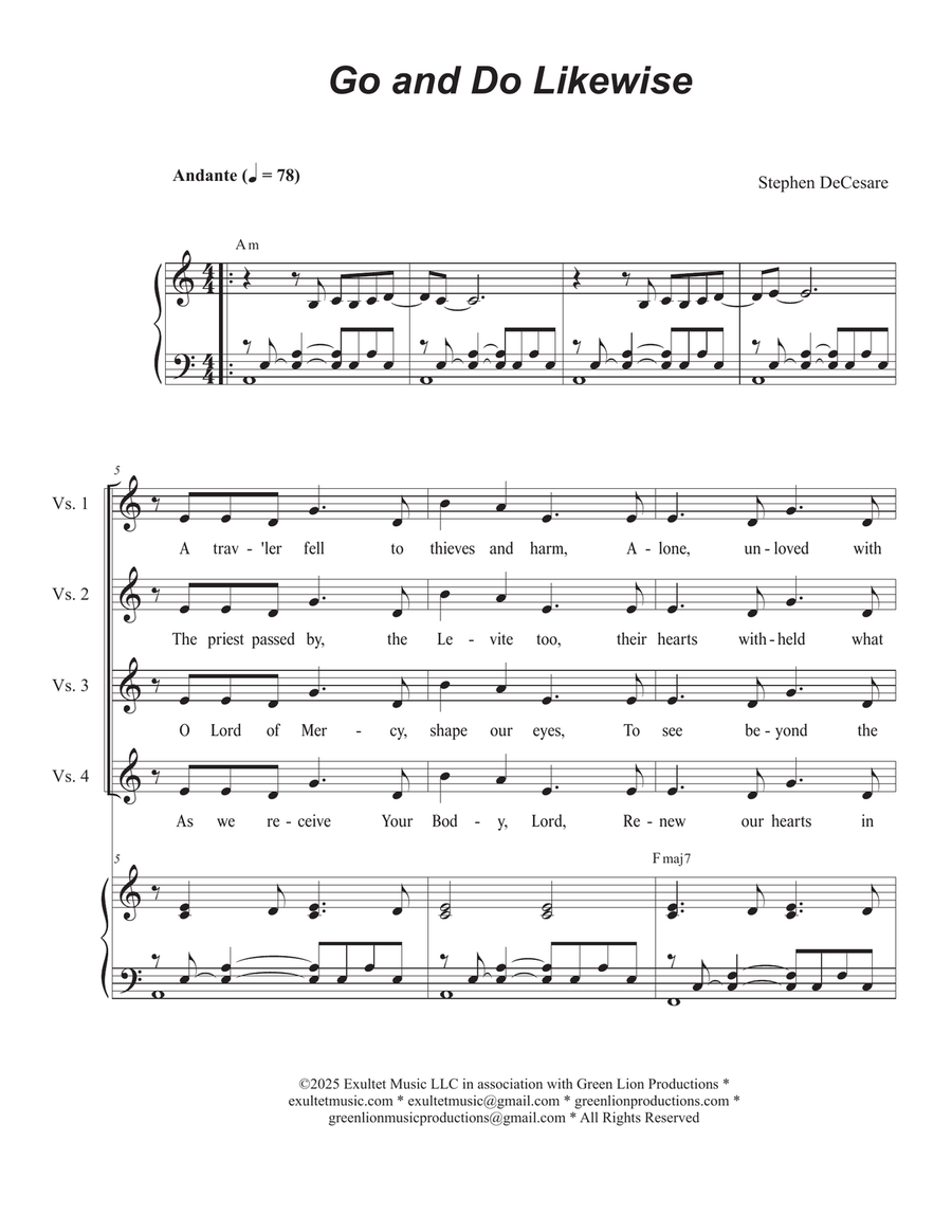 Go and Do Likewise (Vocal Trio - (SAB) 3-Part scores gallery preview page 1