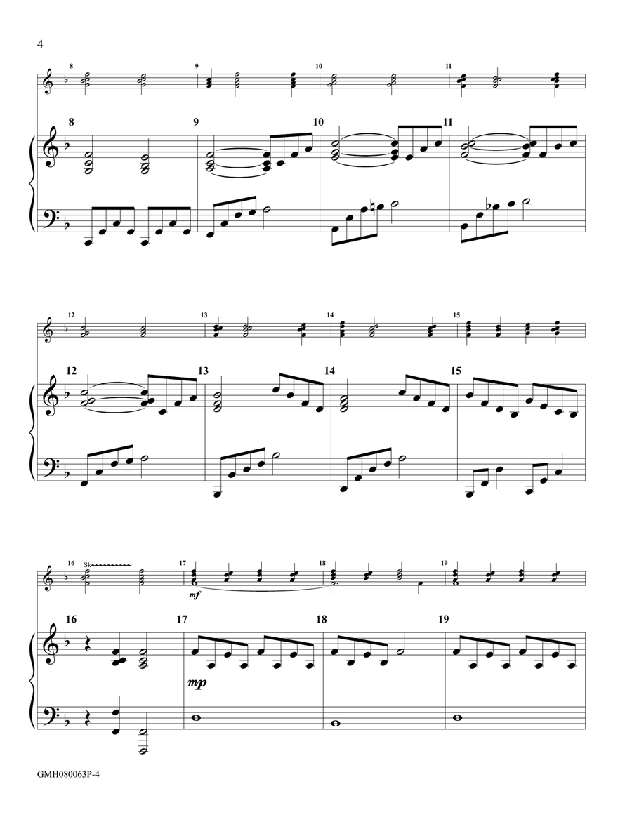 Bright Horizons – piano accompaniment to 8 bell version Handbell Choir scores gallery preview page 4