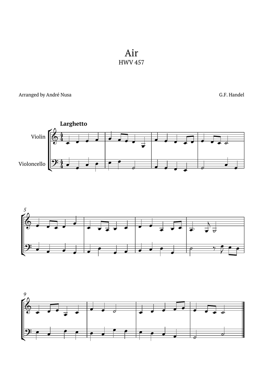 Air HWV 457 String Duet scores gallery preview page 1