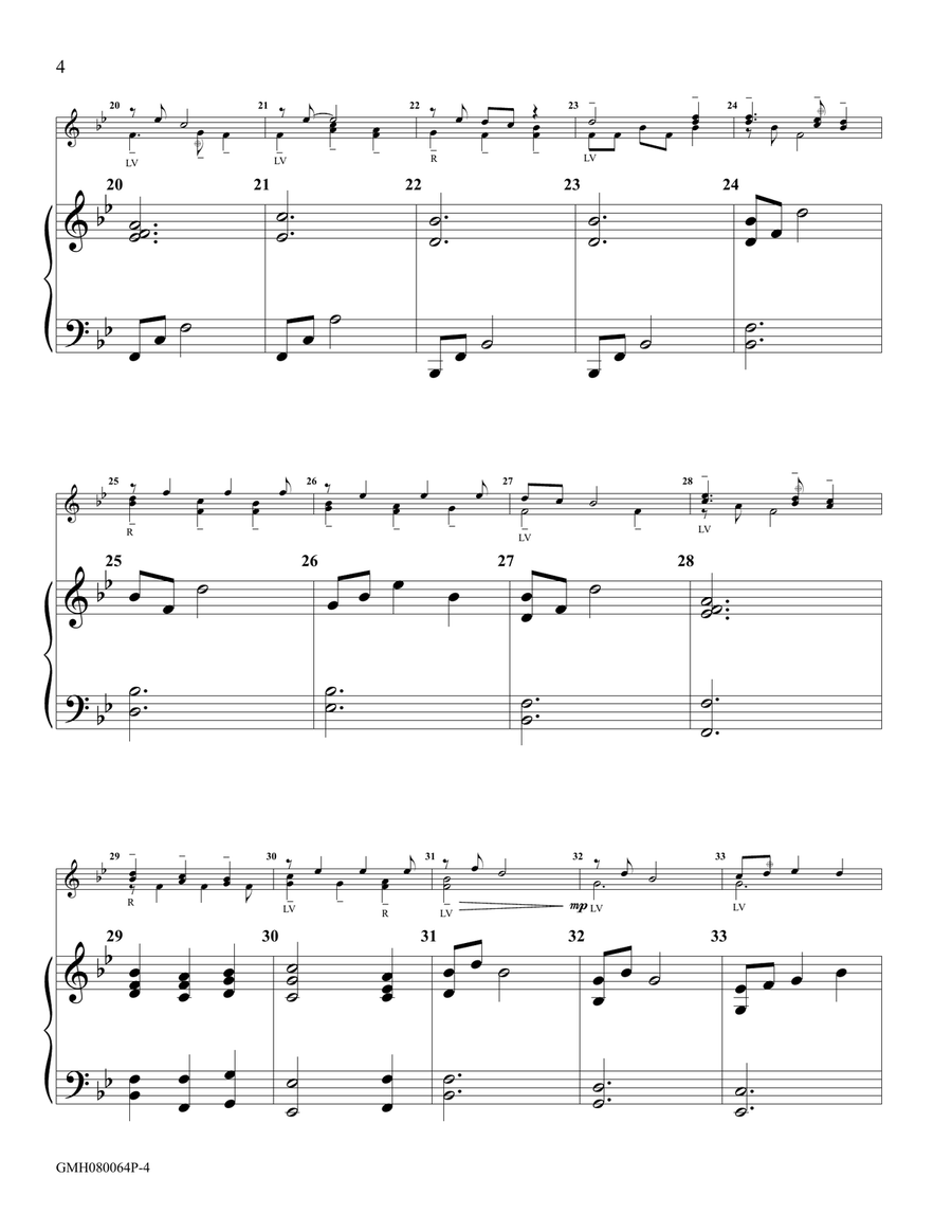 Lullaby for Christmas – piano accompaniment to 8 bell version Handbell Choir scores gallery preview page 4