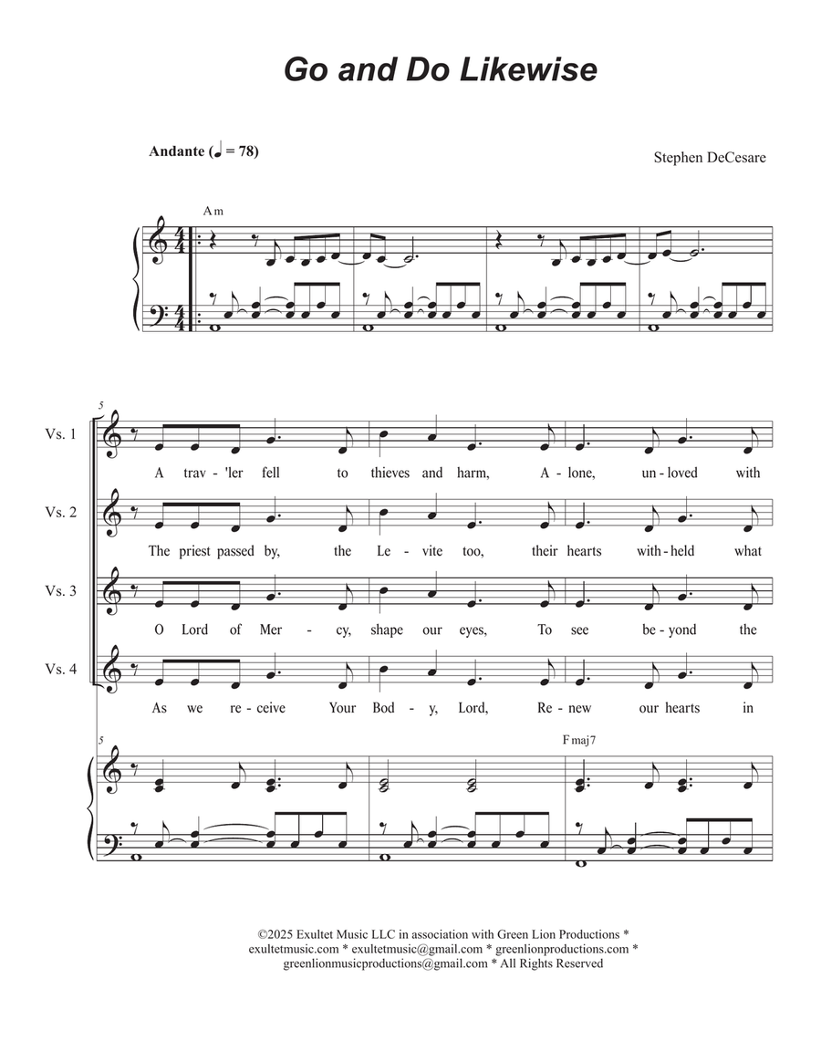 Go and Do Likewise (2-part choir - (SA) SA scores gallery preview page 1