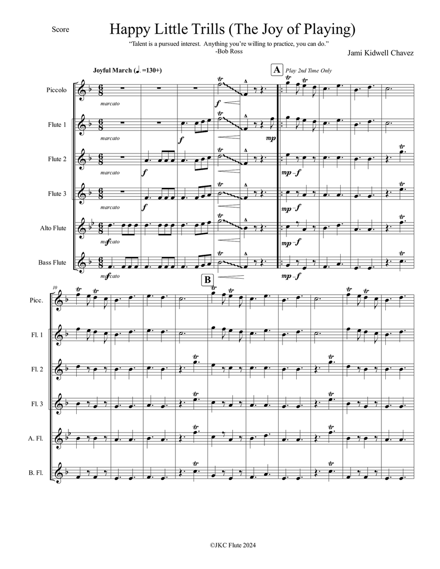 Happy Little Trills (The Joy of Playing) Flute Choir scores gallery preview page 2