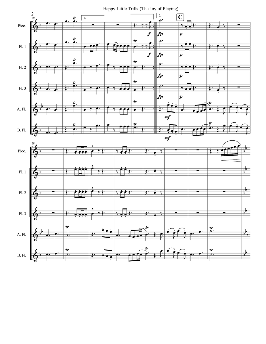 Happy Little Trills (The Joy of Playing) Flute Choir scores gallery preview page 3