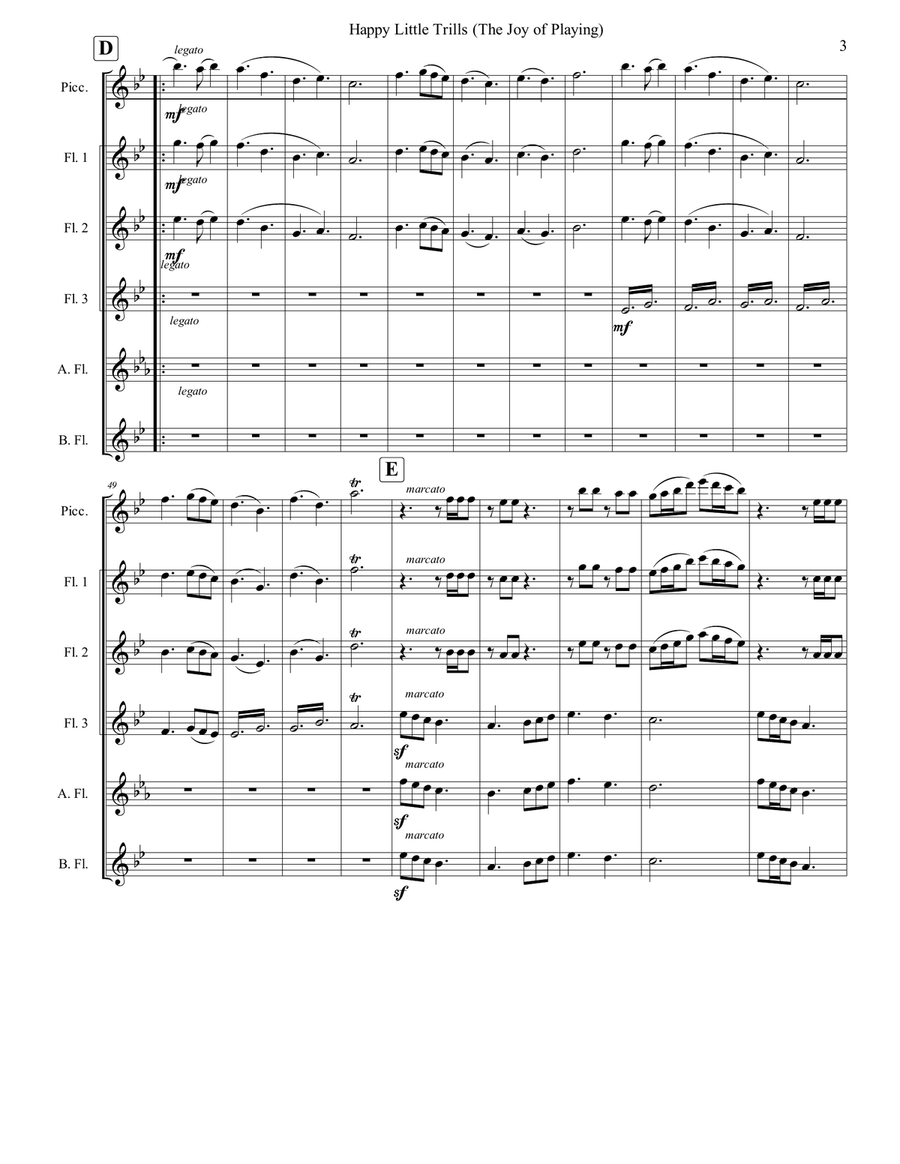 Happy Little Trills (The Joy of Playing) Flute Choir scores gallery preview page 4