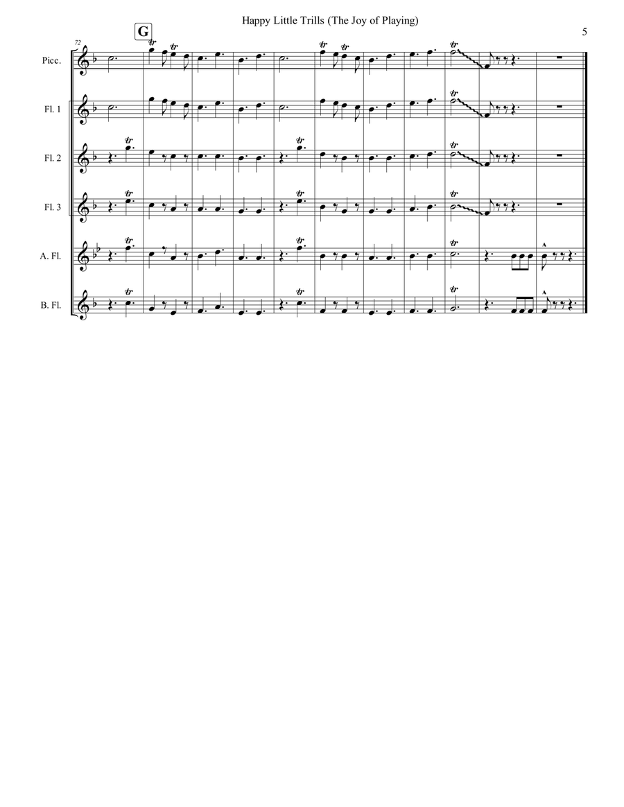 Happy Little Trills (The Joy of Playing) Flute Choir scores gallery preview page 6