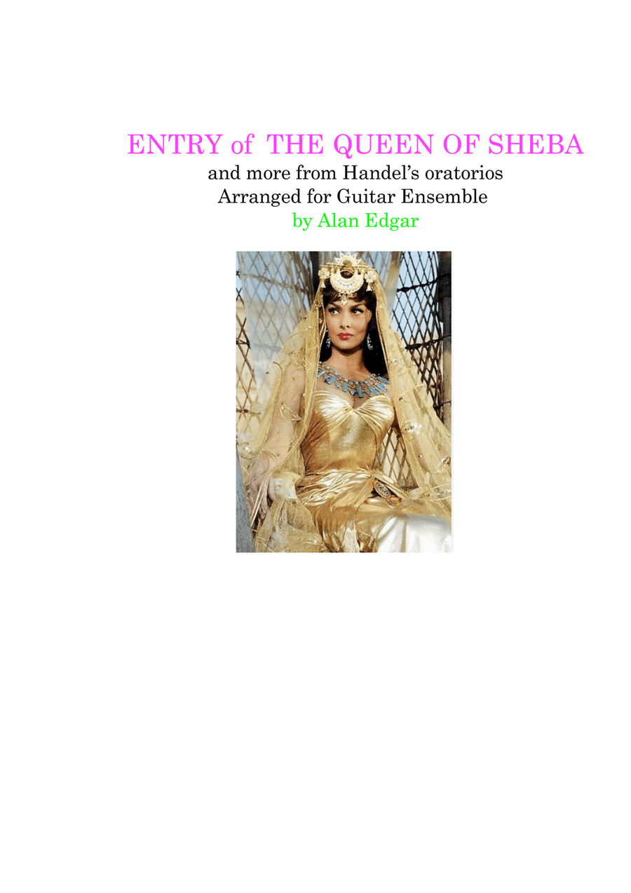 ENTRY OF THE QUEEN OF SHEBA and MORE Guitar Ensemble scores gallery preview page 1