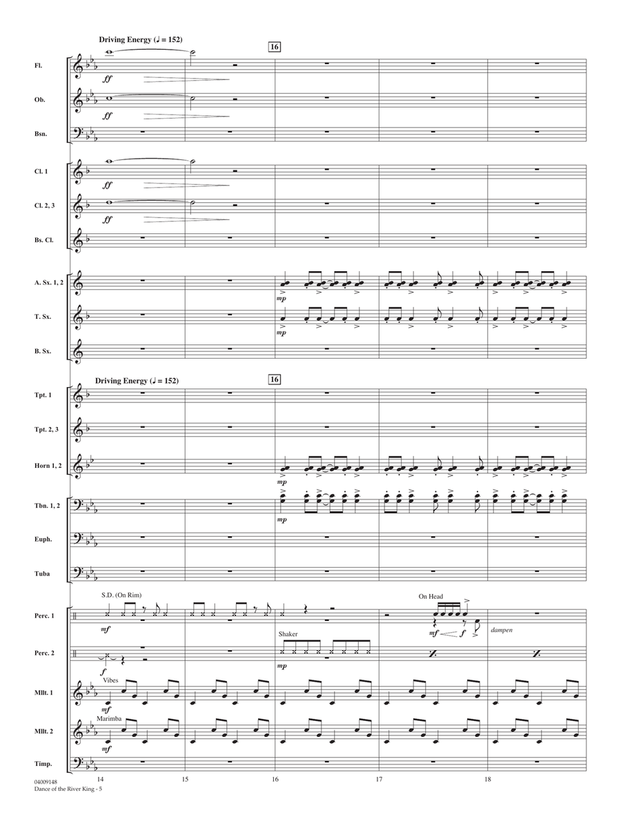 Dance Of The River King - Conductor Score (Full Score) Concert Band scores gallery preview page 5