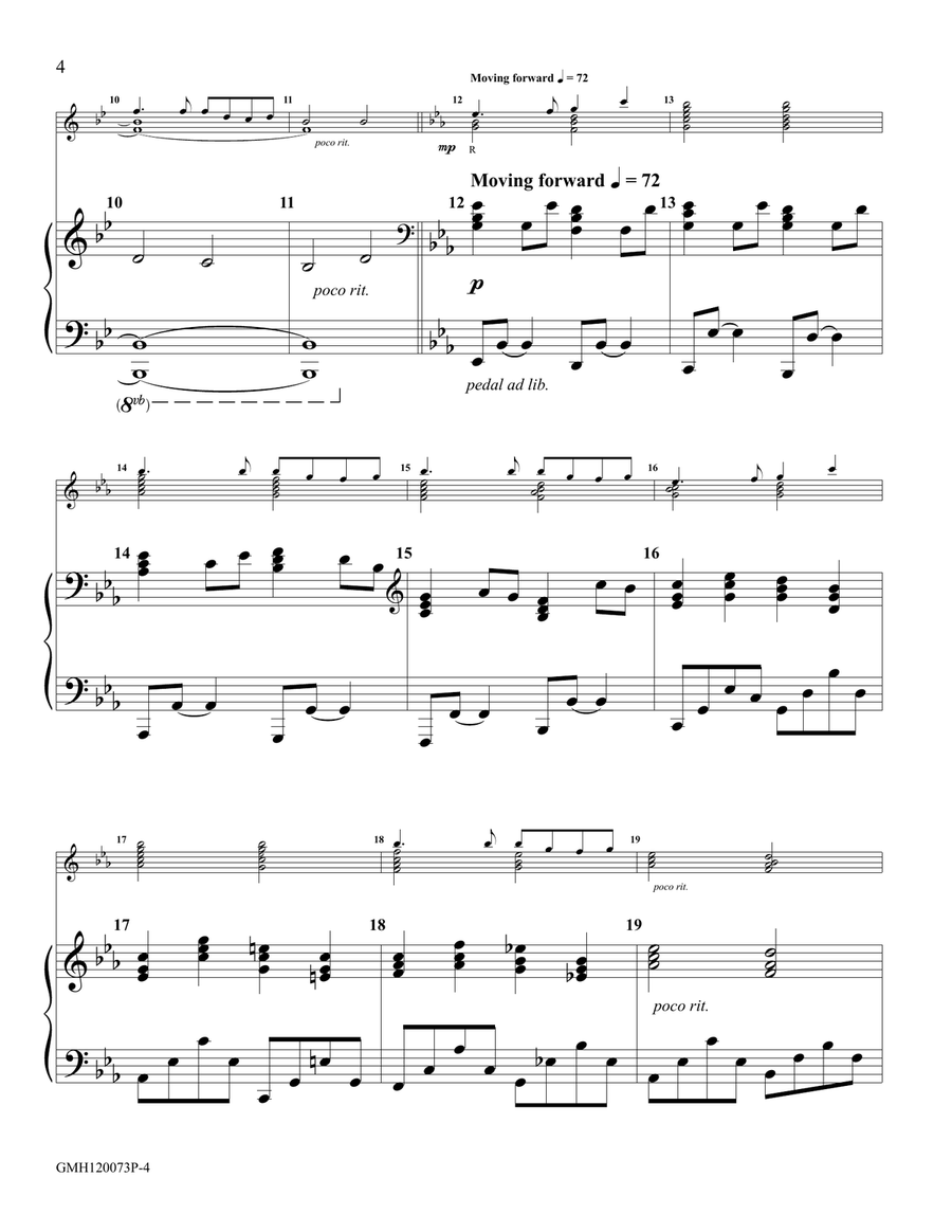 Love Came Down at Christmas - piano accompaniment to 12 bell version Handbell Choir scores gallery preview page 4