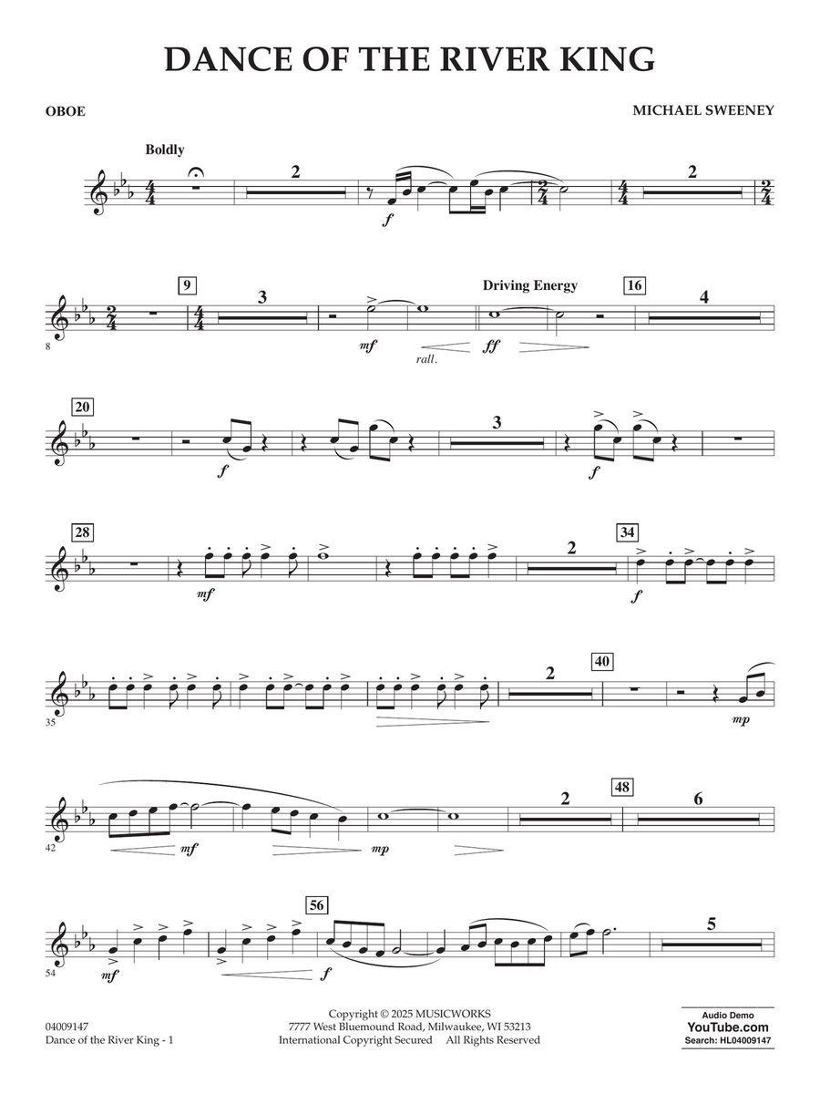 Dance Of The River King - Oboe Concert Band scores gallery preview page 1