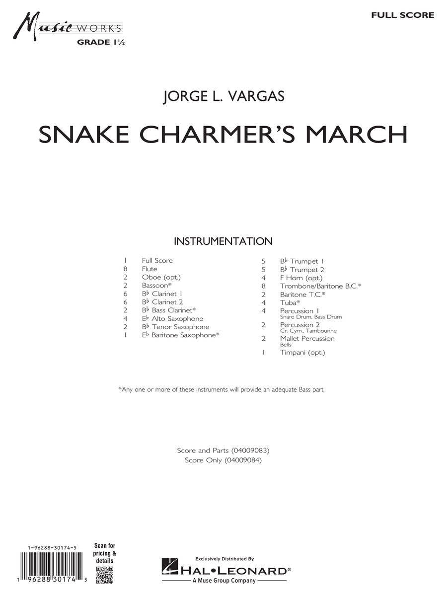 Snake Charmer's March - Conductor Score (Full Score) Concert Band scores gallery preview page 1