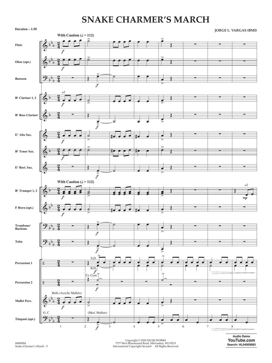Snake Charmer's March - Conductor Score (Full Score) Concert Band scores gallery preview page 3