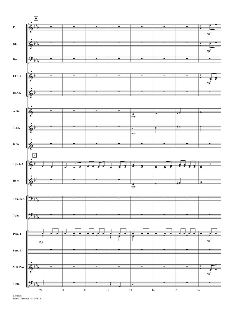 Snake Charmer's March - Conductor Score (Full Score) Concert Band scores gallery preview page 4